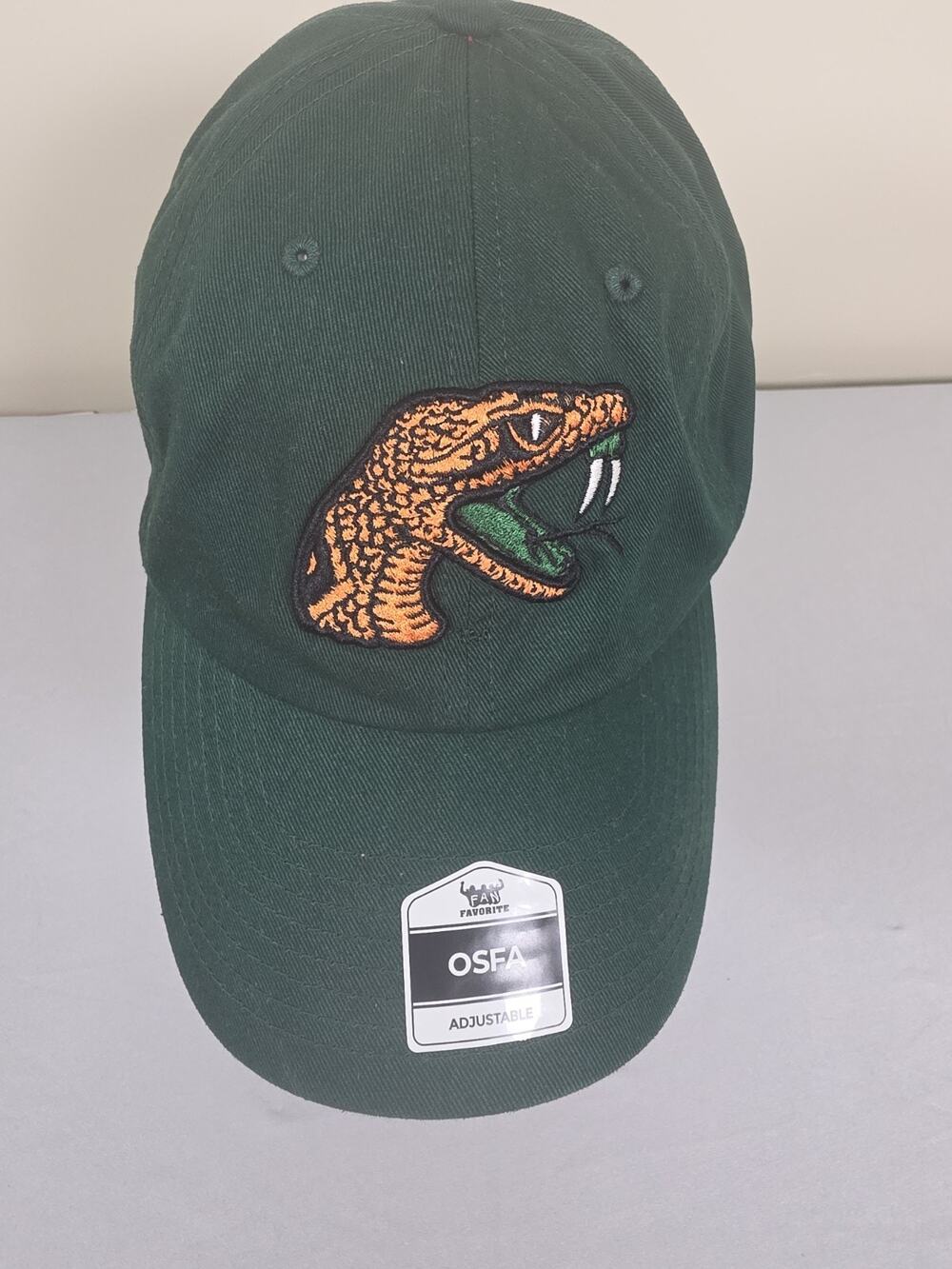 FAMU Rattlers Green Adjustable OSFA Embroided Baseball Cap Hat Adult Fan Favorit